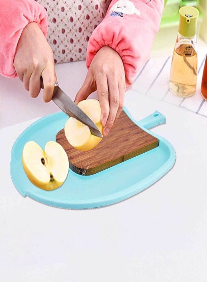 SaSaSa Wooden with Plastic Chopping Board for Kitchen | Durable Cutting Board with Segment for Chop and Drop | Multi-Purpose Vegetable, Meat & Fruit Prep Board, Light Sky Blue (619) - Image 1